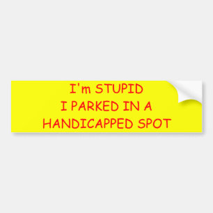 Adesivo Para Carro Eu sou STUPIDI ESTACIONADO EM UM PONTO DEFICIENTE