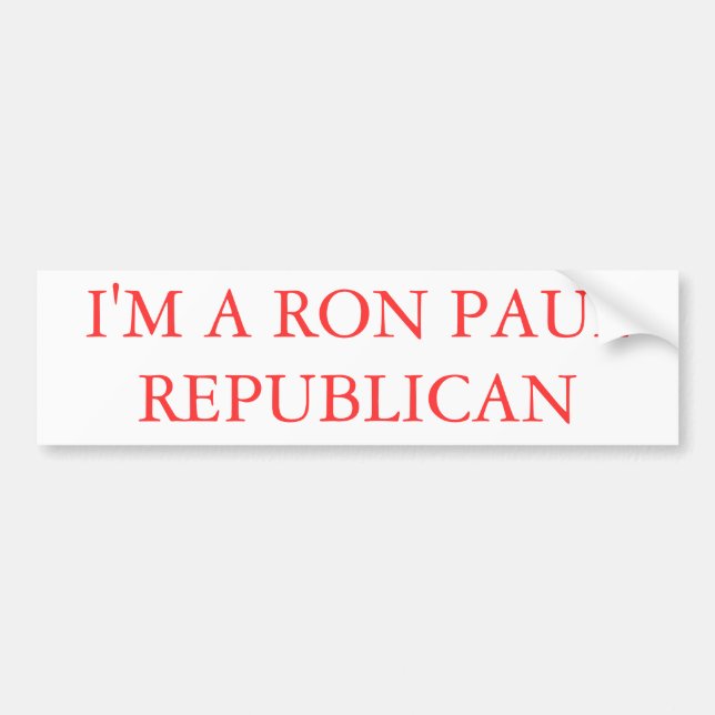Adesivo Para Carro Eu sou UM REPUBLICANO 3 de RON PAUL (Frente)