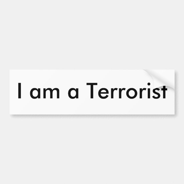 Adesivo Para Carro Eu sou um terrorista (Frente)