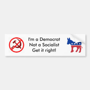 Adesivo Para Carro Eu sou uma Democrata, não um socialista