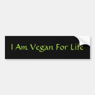 Adesivo Para Carro Eu sou Vegan para a vida. Verde. Slogan. Costume