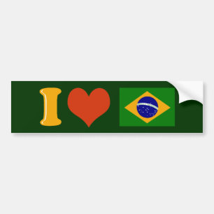 Adesivo Para Carro Eu te amo Brasil
