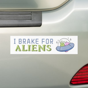 Adesivo Para Carro EU TRABALHO PARA ALIENS, ESpacotamento engraçado