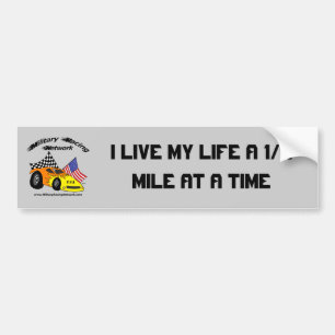ADESIVO PARA CARRO EU VIVO MINHA VIDA UM 1/4 DE MILHA DE CADA VEZ
