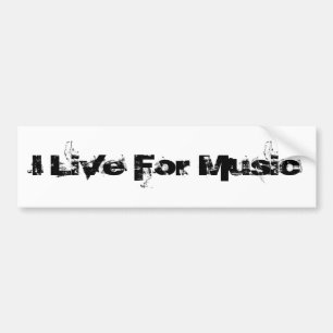 Adesivo Para Carro Eu vivo para a música