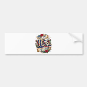 Adesivo Para Carro EUA 250 Anos de Liberdade Floral Americana