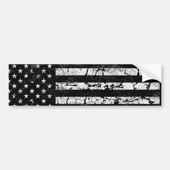 Adesivo Para Carro EUA Flag, Black and White (Frente)