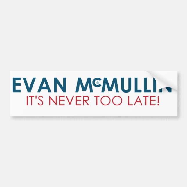 Adesivo Para Carro Evan McMullin - está nunca demasiado atrasado (Frente)