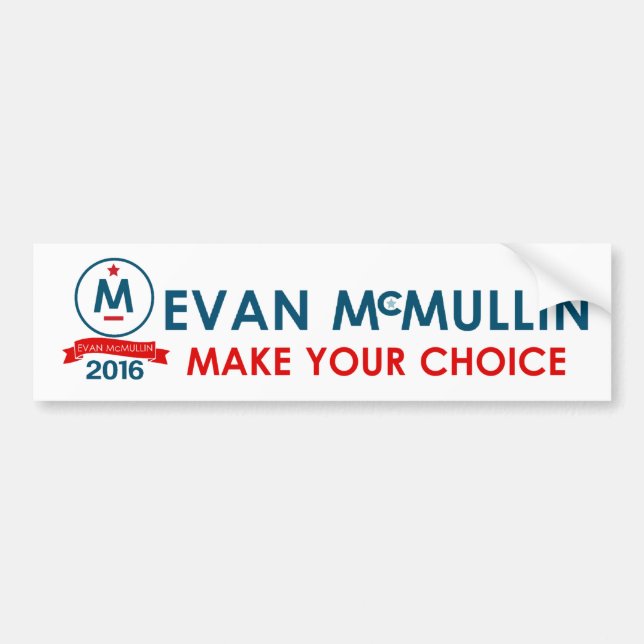 Adesivo Para Carro Evan McMullin faz sua escolha (Frente)
