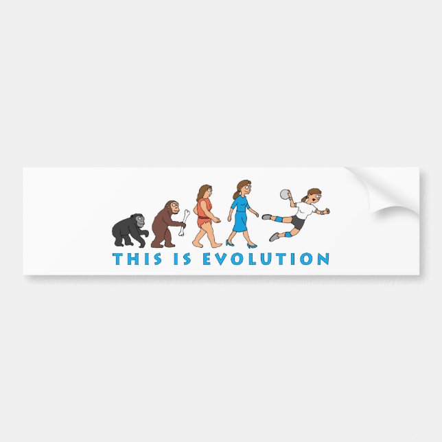 Adesivo Para Carro evolution female handball player comic (Frente)