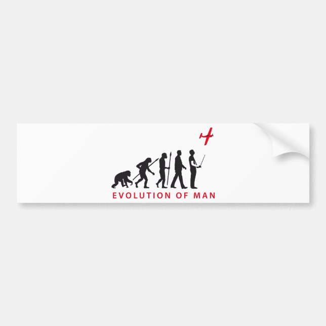 Adesivo Para Carro evolution of ele controling model airplane (Frente)