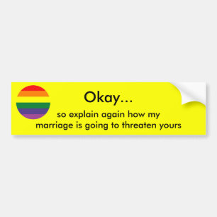 Adesivo Para Carro Explique o bumpersticker do casamento
