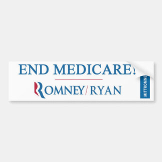 Adesivo Para Carro EXTREMIDADE MEDICARE! Romney/Ryan Bumpersticker