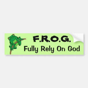 Adesivo Para Carro F.R.O.G. Confie inteiramente no deus #1