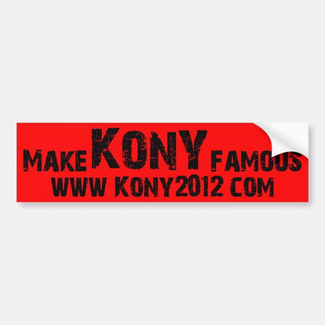 Adesivo Para Carro Faça Kony famoso - Kony 2012 (Frente)