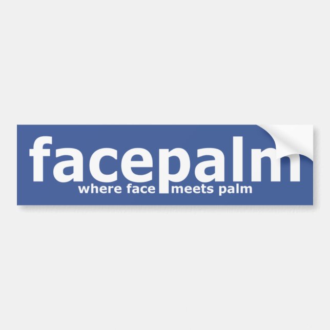 Adesivo Para Carro Facepalm Funny Slogan (Frente)