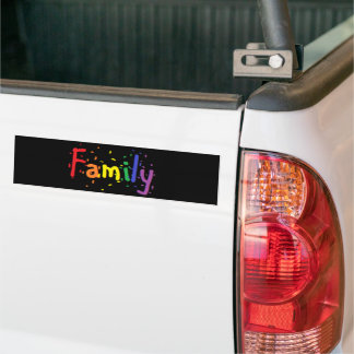 Adesivo Para Carro Família Confetti Rainbow em preto