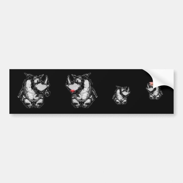 Adesivo Para Carro Família do rinoceronte (Frente)