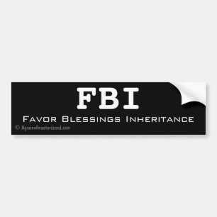 Adesivo Para Carro FBI Favor Bênção Herança Personalizar