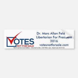 Adesivo Para Carro Feldman para o presidente - libertário 2016