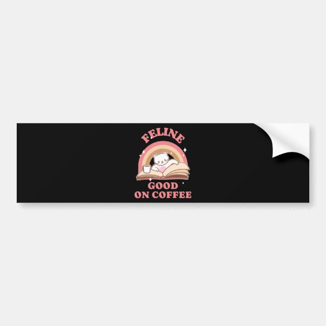 Adesivo Para Carro Feline Good no Café (Frente)