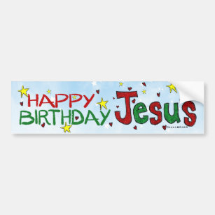 Adesivo Para Carro Feliz aniversario Jesus