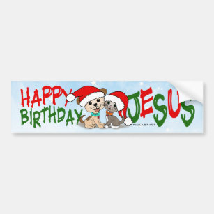 Adesivo Para Carro Feliz aniversário Jesus