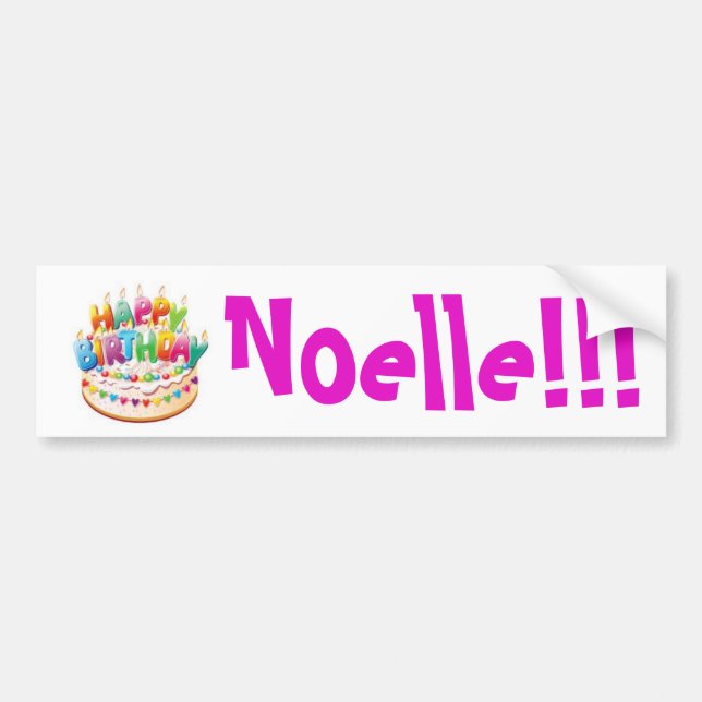 Adesivo Para Carro Feliz aniversario! Noelle!!! etiqueta {modelo} (Frente)