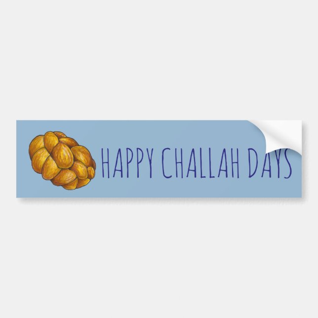 Adesivo Para Carro Feliz Dia de Challah Hanukkah Chanukah Holiday (Frente)