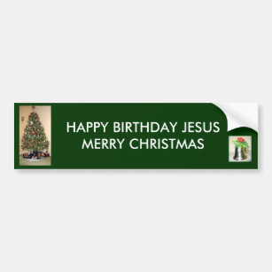 Adesivo Para Carro Feliz Natal BumperSticker de Jesus do feliz