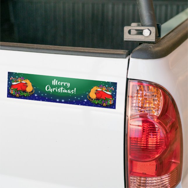 Adesivo Para Carro Feliz Natal com Rat Prince (No caminhão)