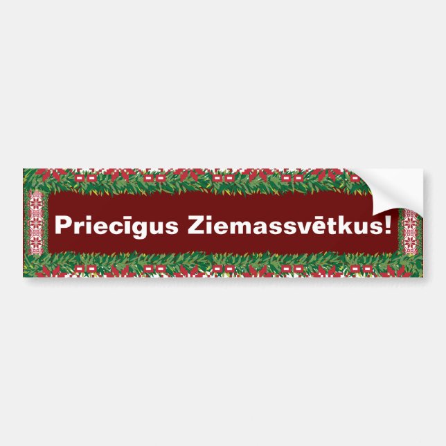 Adesivo Para Carro Feliz Natal I Priecīgus Ziemassvētkus (Frente)