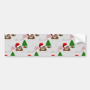 Adesivo Para Carro feliz natal poo emoji