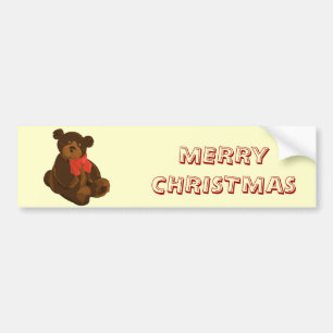 Adesivo Para Carro Feliz Urso de Natal