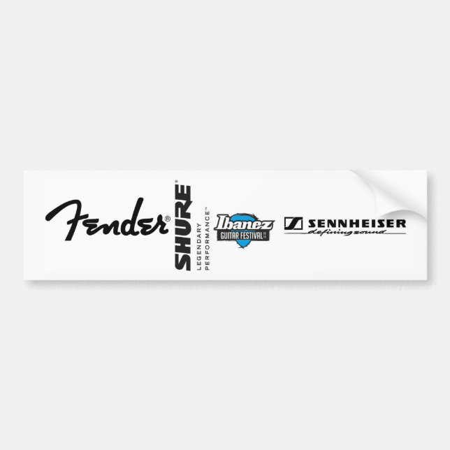 Adesivo Para Carro Fender shure Ibanez Bumper Sticker (Frente)