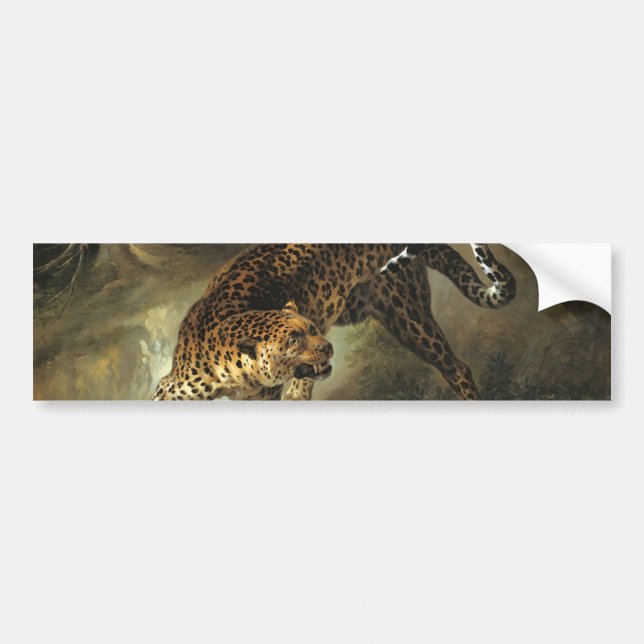 Adesivo Para Carro Ferocious Wild Leopard (por Jean-Baptiste Oudry) (Frente)