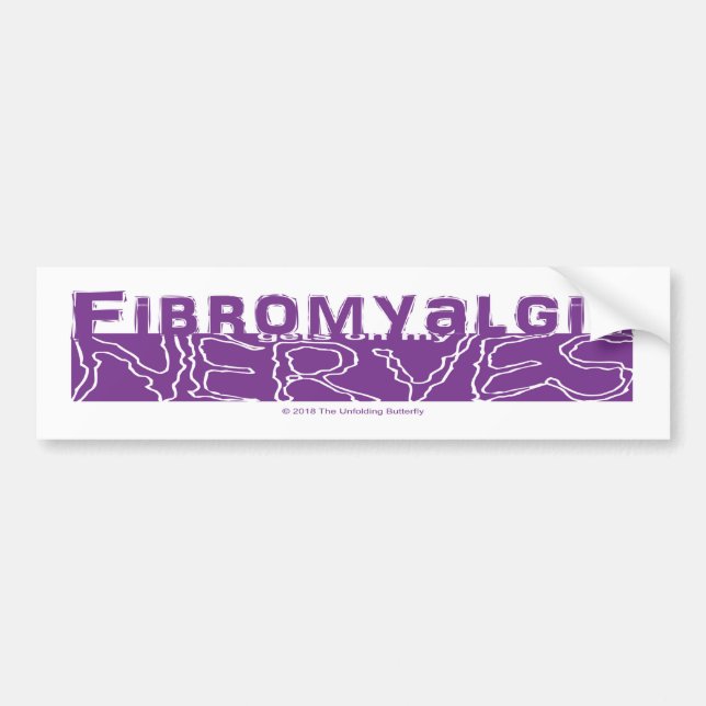 Adesivo Para Carro Fibromialgia entra no meu Nervo Bumper Sticker (Frente)