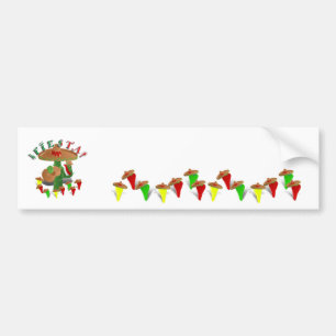 Adesivo Para Carro Fiesta Cactus w/Sombrero & Guitar