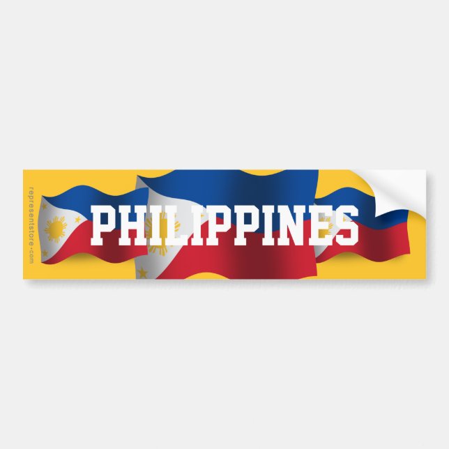 Adesivo Para Carro Filipinas que acenam a bandeira (Frente)