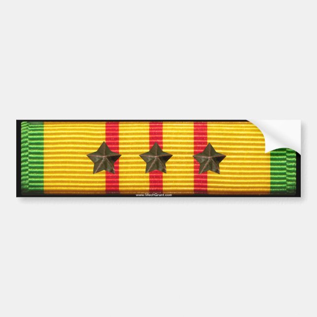 Adesivo Para Carro Fita do serviço de Vietnam - 3 estrelas da (Frente)