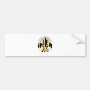 Adesivo Para Carro Fleur de Lis Preto e Dourado