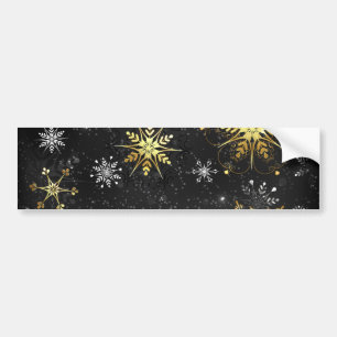 Adesivo Para Carro Flocos de neve do Ouro Xmas em preto