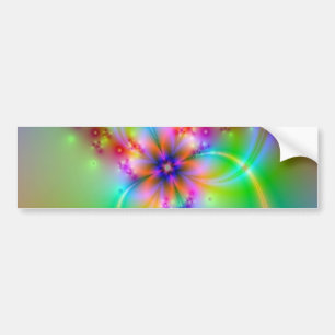 Adesivo Para Carro Flor colorida com fitas