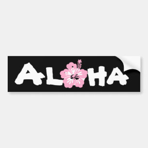 Adesivo Para Carro flor cor-de-rosa L do hibiscus aloha