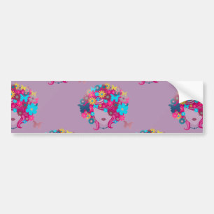 Adesivo Para Carro floral afro