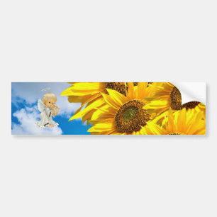 Adesivo Para Carro Floral de Sunflower Baby Angel Sticker