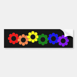 Adesivo Para Carro Flores do arco-íris do orgulho gay