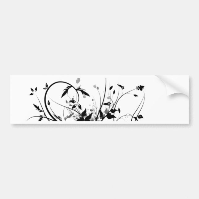 Adesivo Para Carro Flores preto e branco (Frente)