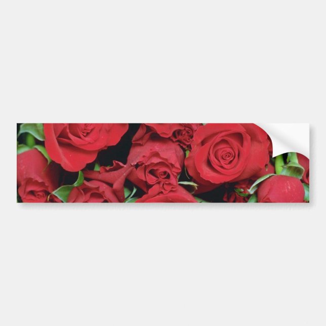 Adesivo Para Carro Flores vermelhas brancas dos rosas do querido (Frente)