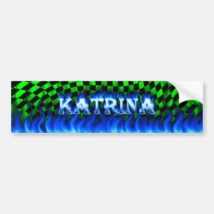 Adesivo Para Carro Fogo de Katrina e design azuis do autocolante no